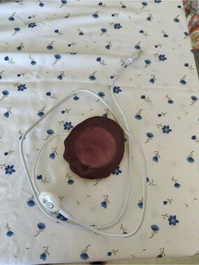 Round Maroon Resin Phone charger